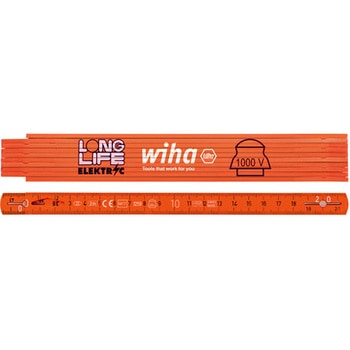 ロングライフ 2m プラスチック折尺 (10折) オレンジ Wiha(ビーハ/ノガ)