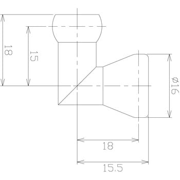 1/4"クーラントノズル フィッティング グレー 日機