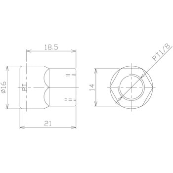 1/4"クーラントノズル メネジコネクタ 日機