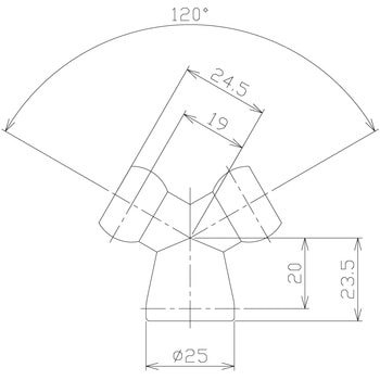 1/2"クーラントノズル フィッティングY型 グレー 日機