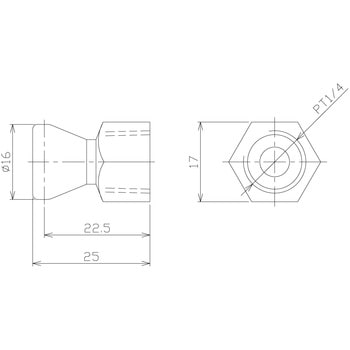1/4"クーラントノズル メネジコネクタ 日機