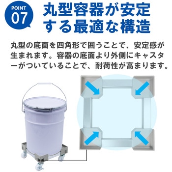 カラーAP台車 20Lスチール缶取手付用＜ジョイントカラー：赤＞ エム・あい