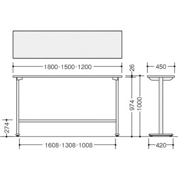 ミーティングテーブル(配線無/カウンターテーブル モプト MP型) ナイキ