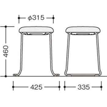 スツール(肘無) E356型 ナイキ