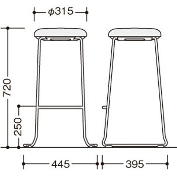 スツール(肘無) E356型 ナイキ