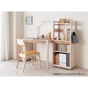 Rutra 木製デスク 幅90cm 天板メラミン 引出付き コイズミファニテック