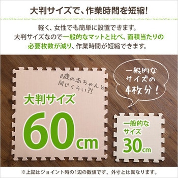 カーペット☆サイドパーツ付きジョイントマット 64枚セット 大判60cm