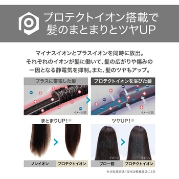 ヘアドライヤー プロテクトイオン 折りたたみ 軽量 大風量 切替スイッチ 3段階(TURBO-SET-COOL) 静電気抑制 お手入れ簡単 インレット セットフード付属 テスコム