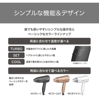 ヘアドライヤー プロテクトイオン 折りたたみ 軽量 大風量 切替スイッチ 3段階(TURBO-SET-COOL) 静電気抑制 お手入れ簡単 インレット セットフード付属 テスコム