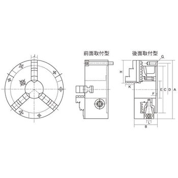 3爪スクロールチャック後面取付タイプ ファーステック