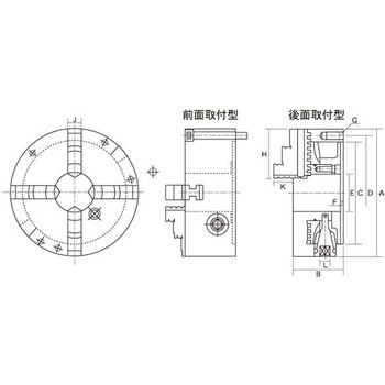 4爪スクロールチャック後面取付タイプ ファーステック