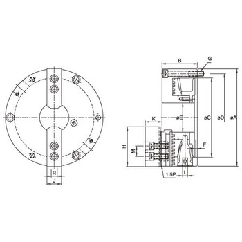 2爪スチール製スクロールチャック ファーステック