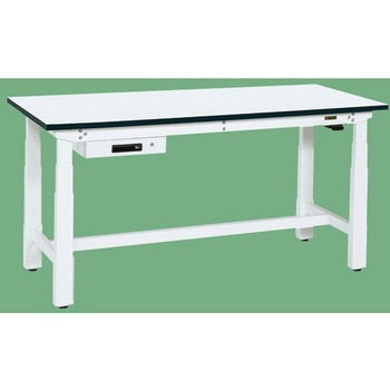 電動昇降作業台(重量タイプ/耐荷重250kg/メラミン天板/H630～1280/引出付) サカエ