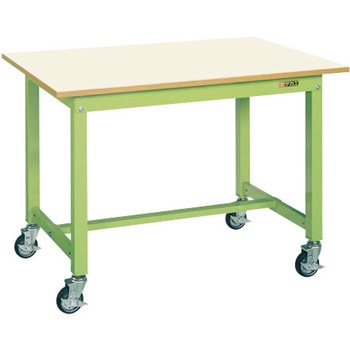 中量作業台(KTタイプ/耐荷重300kg/メラミン天板/H825/キャスター付) サカエ