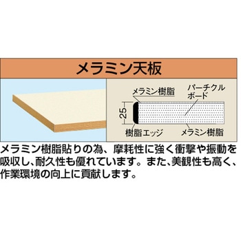 電動昇降作業台(重量タイプ/耐荷重250kg/メラミン天板/H630～1280) サカエ