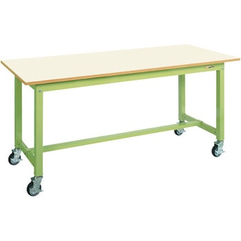 中量作業台(KTタイプ/耐荷重300kg/メラミン天板/H825/キャスター付) サカエ