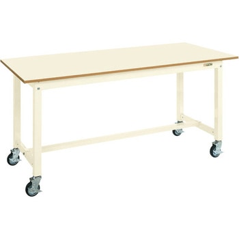中量作業台(KTタイプ/耐荷重300kg/メラミン天板/H825/キャスター付) サカエ