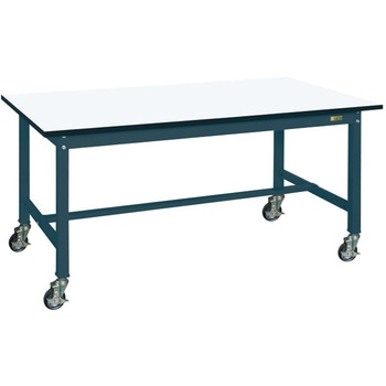 中量作業台(KTタイプ/耐荷重300kg/メラミン天板/H830/キャスター付) サカエ