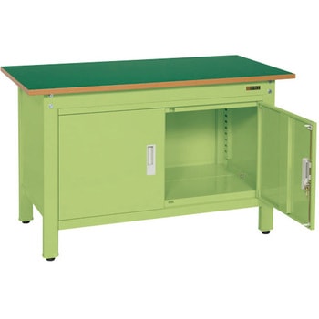 一人用作業台(CPタイプ/耐荷重350kg/サカエリューム天板/H740/扉付) - サカエ