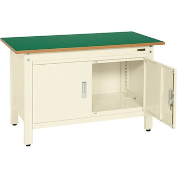 一人用作業台(CPタイプ/耐荷重350kg/サカエリューム天板/H740/扉付) - サカエ