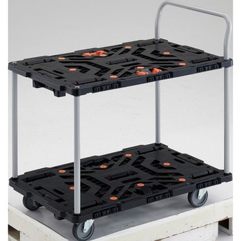 連結型樹脂製台車ビートル 2段式オール自在タイプ(ハンドル・とめたろう付) TRUSCO