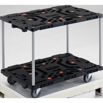 連結型樹脂製台車ビートル 2段式オール自在タイプ(ハンドルなし) TRUSCO