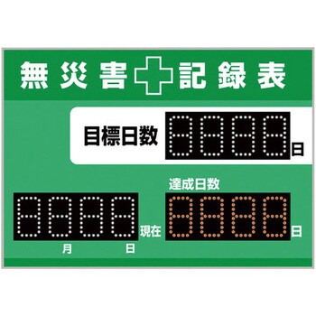 LED無災害記録表 日本緑十字社 無災害記録板 【通販モノタロウ】