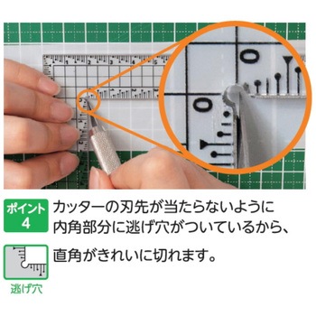 カッティング方眼三角定規 快段目盛 SK(新潟精機)