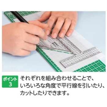 カッティング方眼三角定規 快段目盛 SK(新潟精機)