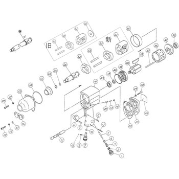 部品 エアインパクトレンチ MI17、MI17L 東空販売
