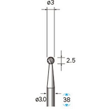 チタン合金用超硬カッター (軸径3mm) NSK(ナカニシ)