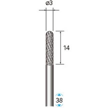 チタン合金用超硬カッター (軸径3mm) NSK(ナカニシ)