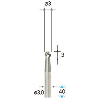 クロスチップブレーカー超硬カッター (軸径3mm) - NSK(ナカニシ)