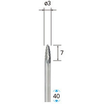 クロスチップブレーカー超硬カッター (軸径3mm) - NSK(ナカニシ)