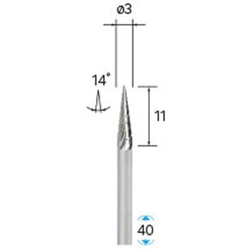 クロスチップブレーカー超硬カッター (軸径3mm) - NSK(ナカニシ)
