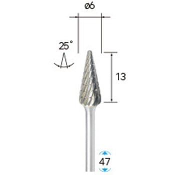 クロスチップブレーカー超硬カッター (軸径3mm) - NSK(ナカニシ)
