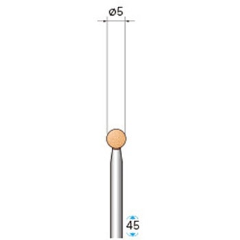 軸付砥石 (軸径3mm WA 球型 赤) - NSK(ナカニシ)