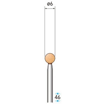 軸付砥石 (軸径3mm WA 球型 赤) - NSK(ナカニシ)