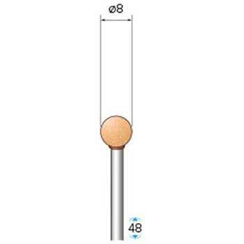 軸付砥石 (軸径3mm WA 球型 赤) - NSK(ナカニシ)