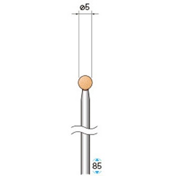 ロングシャフト軸付砥石 (軸径3mm WA 球型 赤) - NSK(ナカニシ)