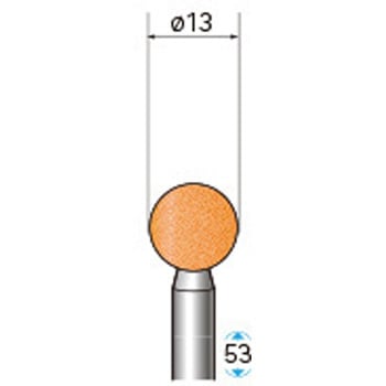 軸付砥石 (軸径6mm WA 球型 赤) - NSK(ナカニシ)