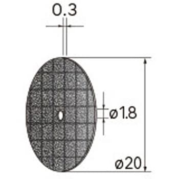切断砥石ディスク ガラス強化繊維入 (中心穴径1．8mm・3mm) NSK(ナカニシ)