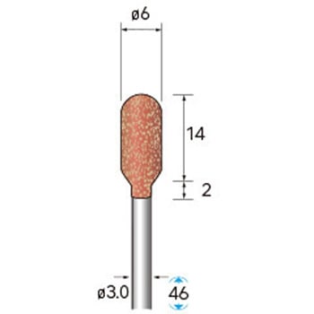 ゴム砥石 ハイパワーポリッシャー (軸径3mm 円筒先丸型) NSK(ナカニシ)