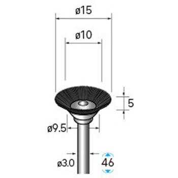 動物毛ブラシ ベベル型 (軸径3mm) - NSK(ナカニシ)