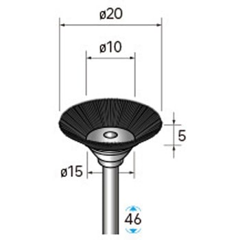 動物毛ブラシ ベベル型 (軸径3mm) - NSK(ナカニシ)