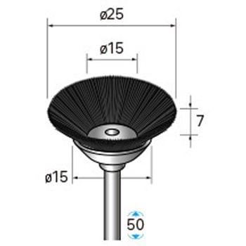動物毛ブラシ ベベル型 (軸径3mm) - NSK(ナカニシ)