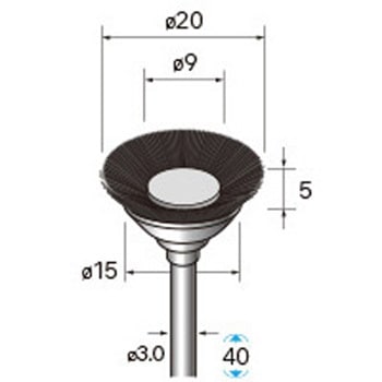 動物毛ブラシ ベベル型 (軸径3mm) - NSK(ナカニシ)