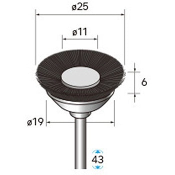 動物毛ブラシ ベベル型 (軸径3mm) - NSK(ナカニシ)