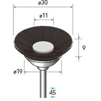動物毛ブラシ ベベル型 (軸径3mm) - NSK(ナカニシ)