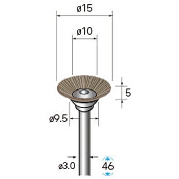 動物毛ブラシ ベベル型 (軸径3mm) - NSK(ナカニシ)